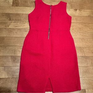 Zara Basic Magenta Pencil Dress with Zip up Back and Horizontal Lining